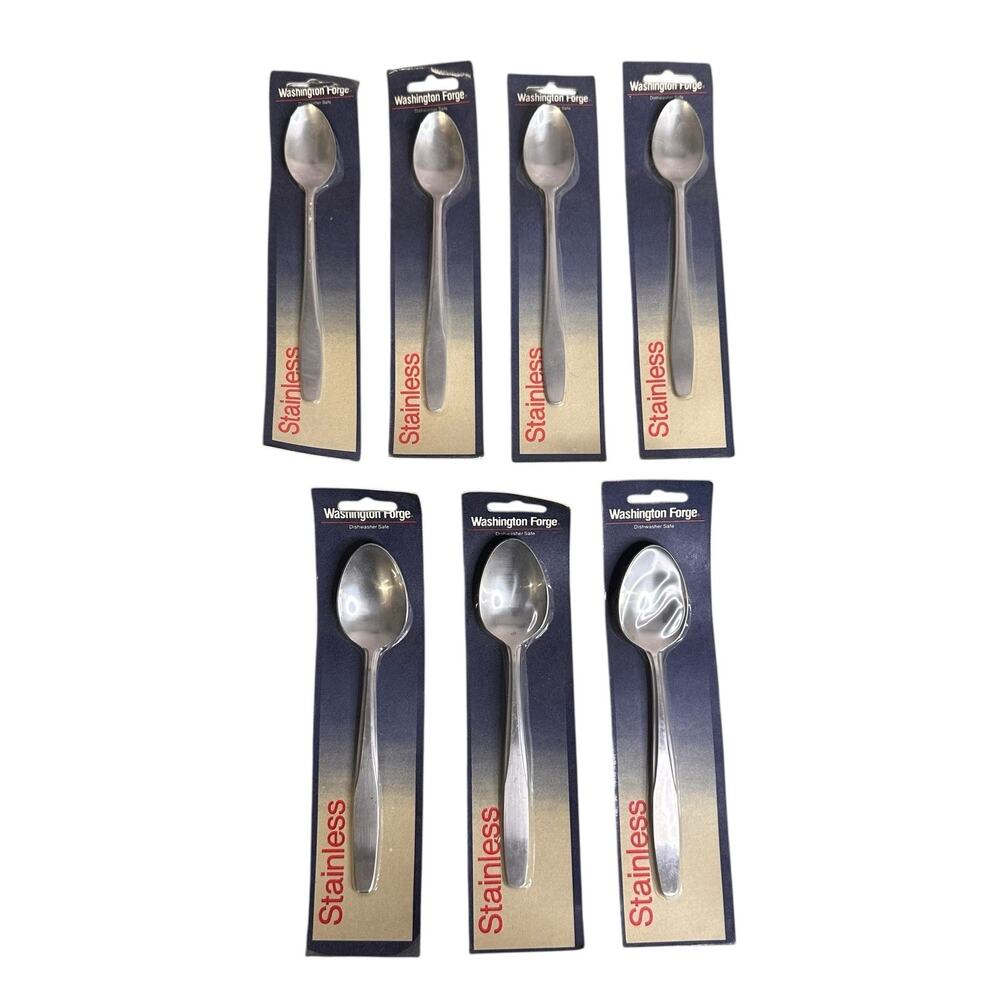 Nantucket Washington Forge Stainless Flatware Spoons V7111 Lot of 7 Vintage